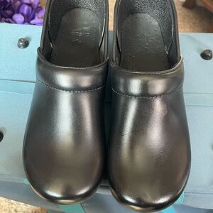Dansko Black Leather Clogs